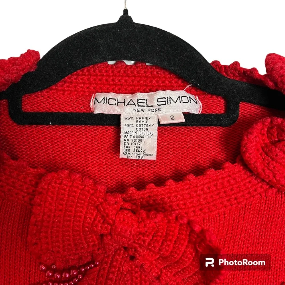 Vintage Michael Simon Red Cardigan - Picture 3 of 4